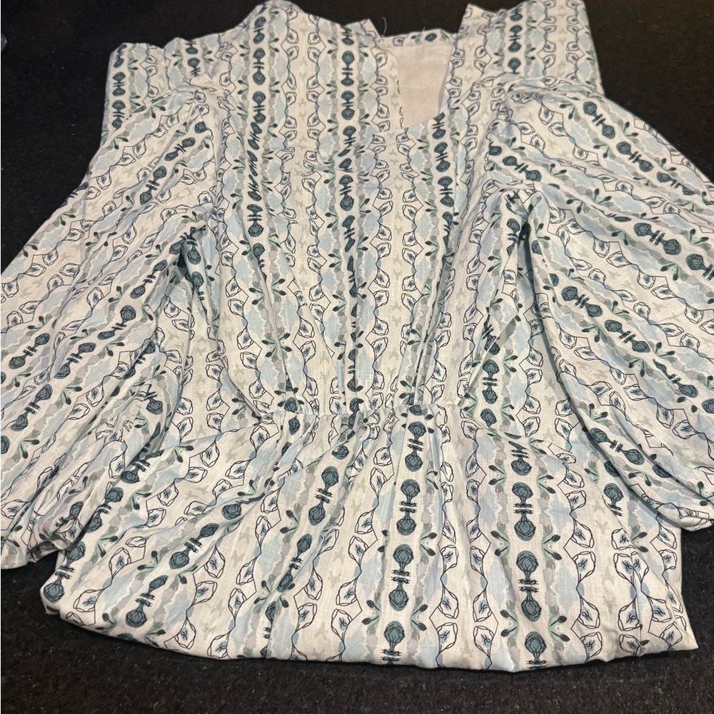 HYACINTH HOUSE Blue Geo Stripe Cut Out Campbell Dress - Picture 6 of 13